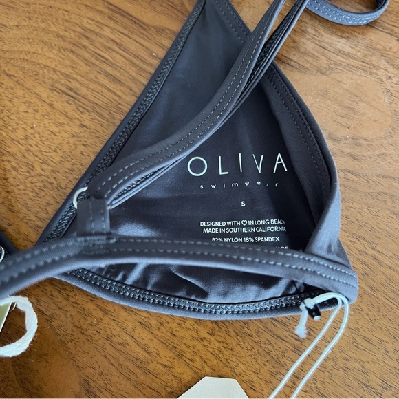 DARK GREY NWT WAIST WRAPPED BIKINI TOP - Picture 8 of 8